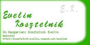 evelin kosztelnik business card